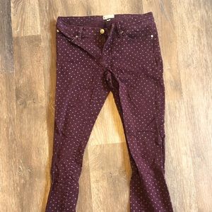 Burgundy patterned Roxy denim jeans